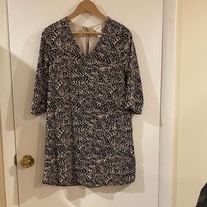 Sienna Sky Black and Cream Long Sleeve Dress